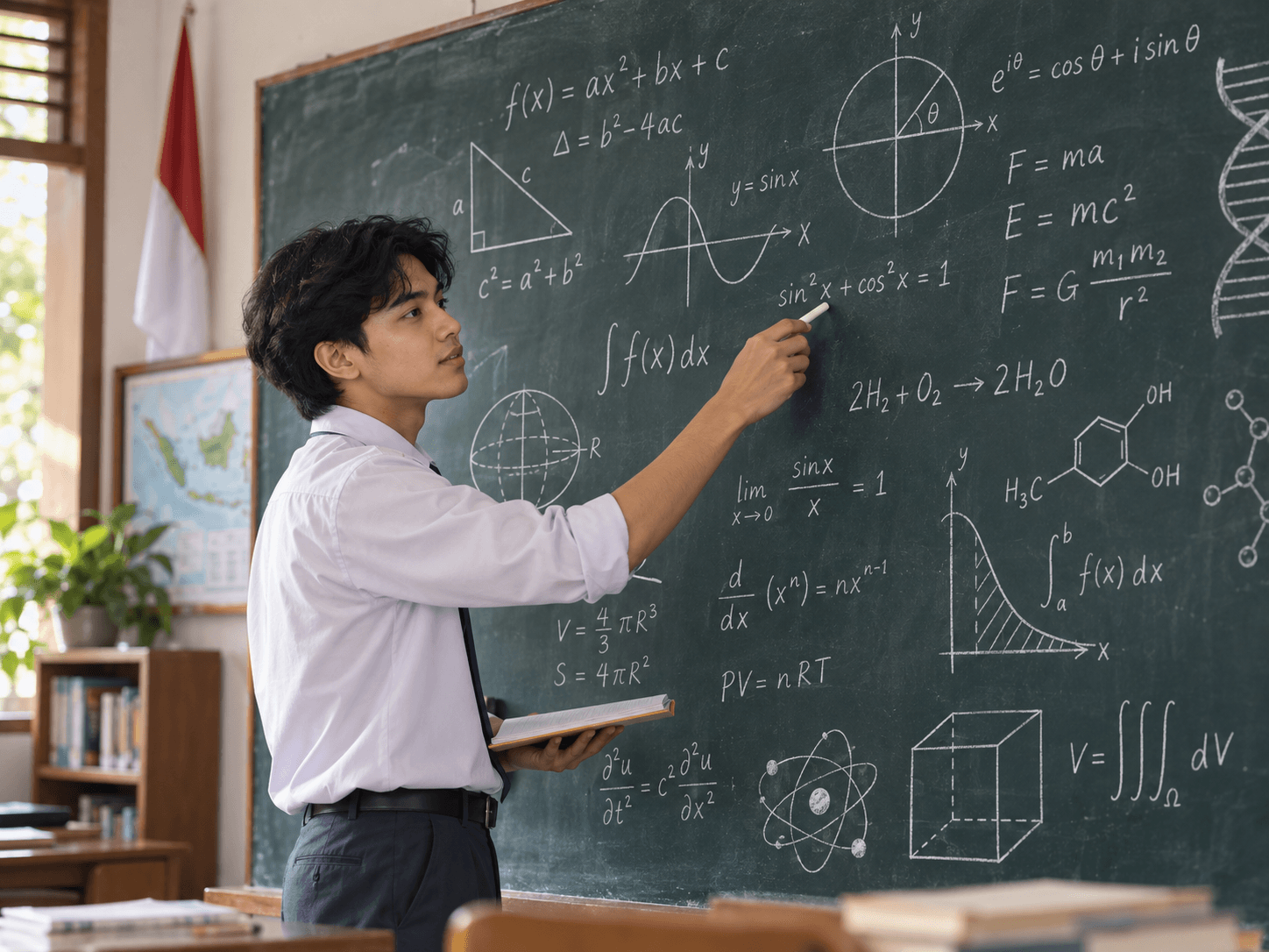 Siswa belajar sains bersama pengajar